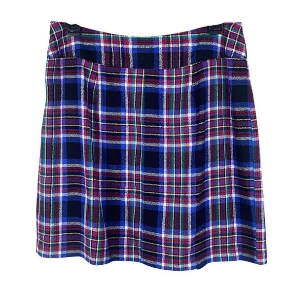 Vintage 90’s Plaid Academia Front Pleated Mini Skirt 8 - Picture 2 of 9